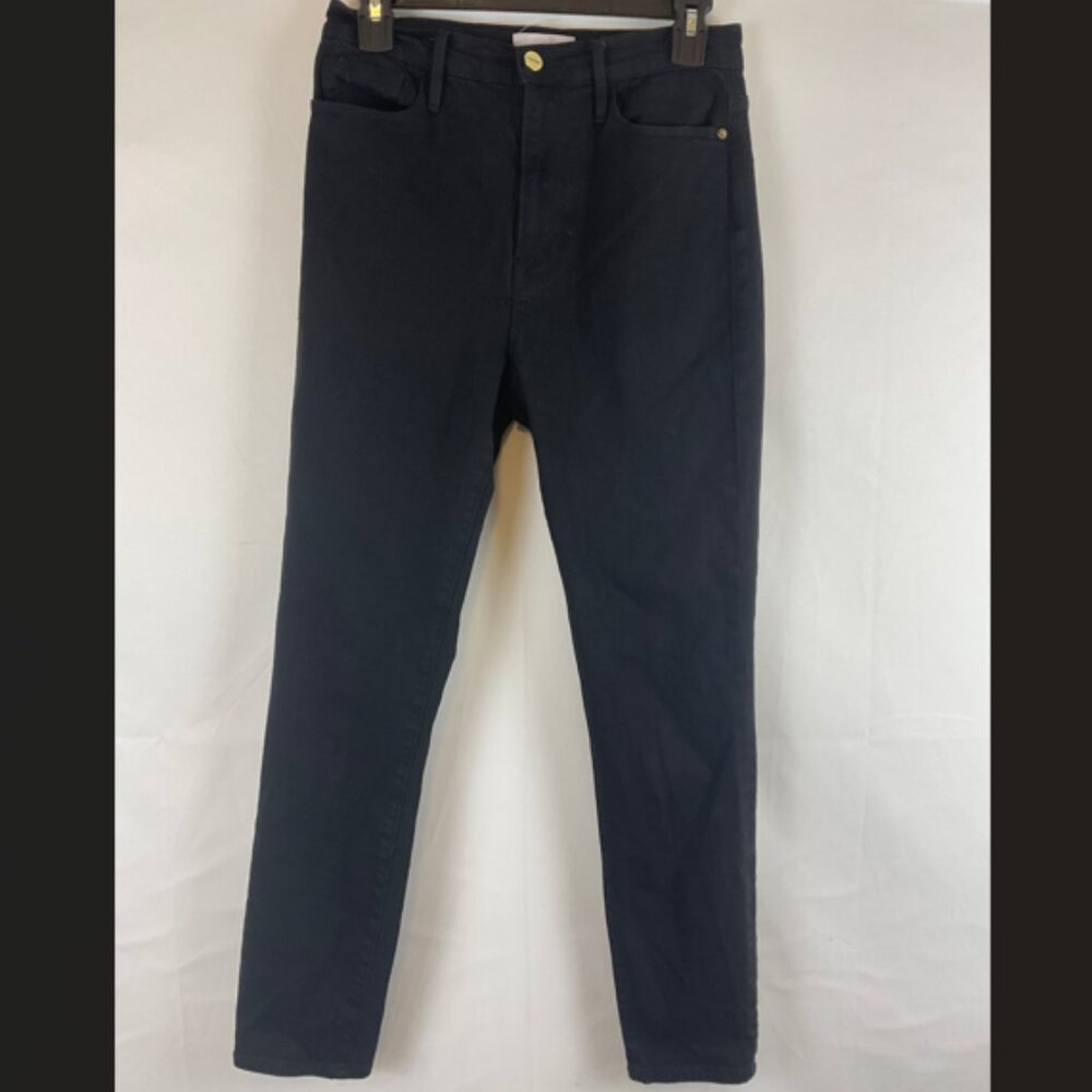 Frame Ali High Rise Cigarette Jeans 27 Black